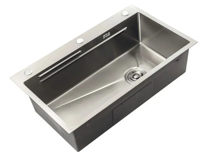 Кухонна мийка з нержавіючої сталі Zerix ZH6845-SET-05 Decor Nano-Silver ZM5589, Нержавіюча сталь - фото 6