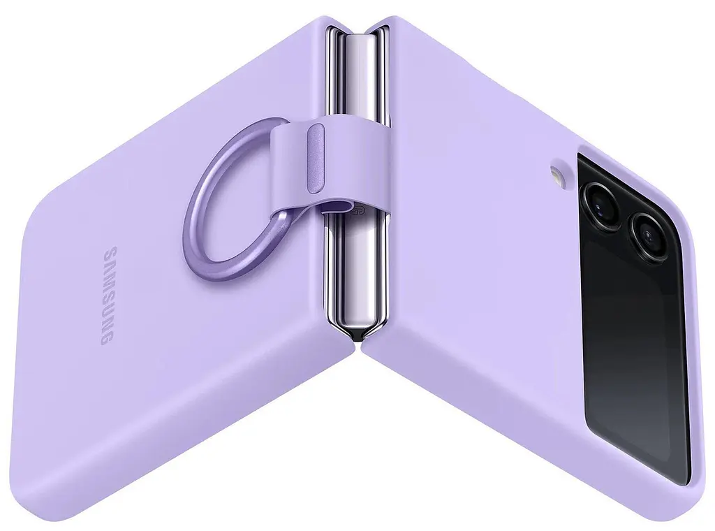 Оригінальний силіконовий чохол Silicone Cover with Ring Samsung Galaxy Flip4 Bora Purple (EF-PF721TVEGUA) - фото 4