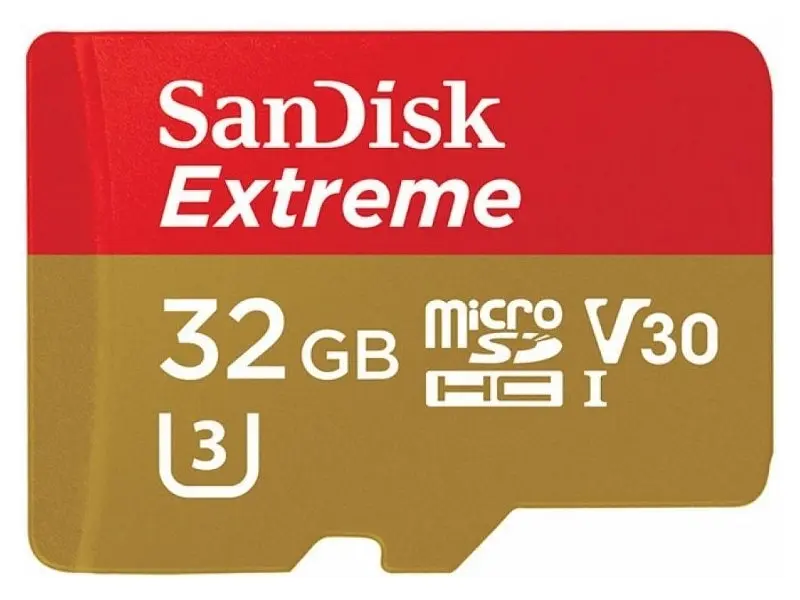 Карта пам'яті SanDisk Extreme Action microSDHC UHS-I U3 A1 + SD Adapter 32 GB (SDSQXAF-032G-GN6AA)