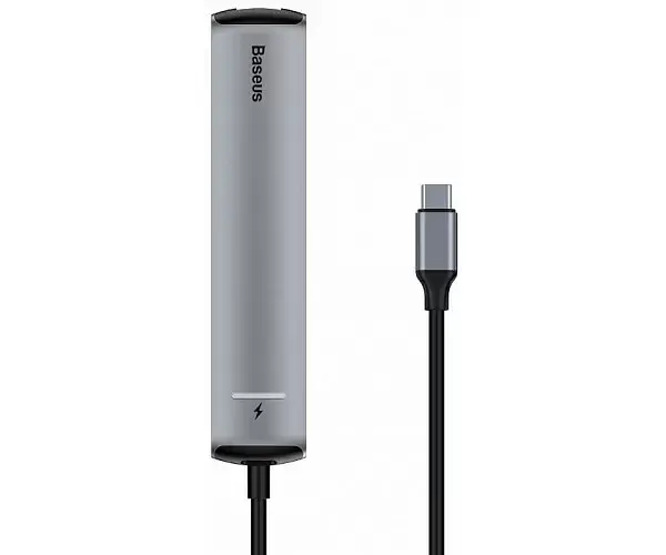 USB-хаб Baseus Mechanical Eye 6-in-1 Type-C to 3xUSB3.0+RJ-45+HDXiaomi CAHUB-J0G Grey - фото 2
