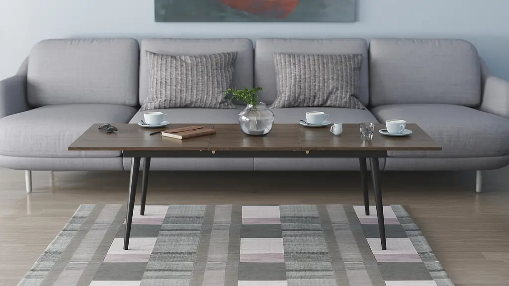 Стол журнальный трансформер Dandi Small Ferrum-decor 45x120(160)x60 Черный металл ДСП Дуб Сонома Трюфель 16 мм (FRD-106789) - фото 2