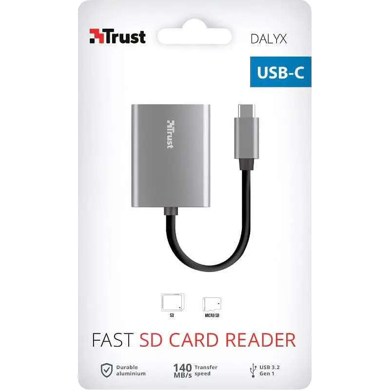 Кардрiдер Trust Dalyx Fast Aluminium USB-C Card Reader Dalyx Fast USB-С Card reader (24136) - фото 5