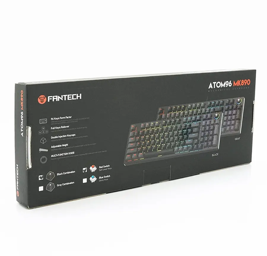 Клавіатура механічна ігрова з підсвіткою Fantech ATOM96 AMK-890 Blue switch, Eng/Укр/Рус, Black-Grey - фото 6