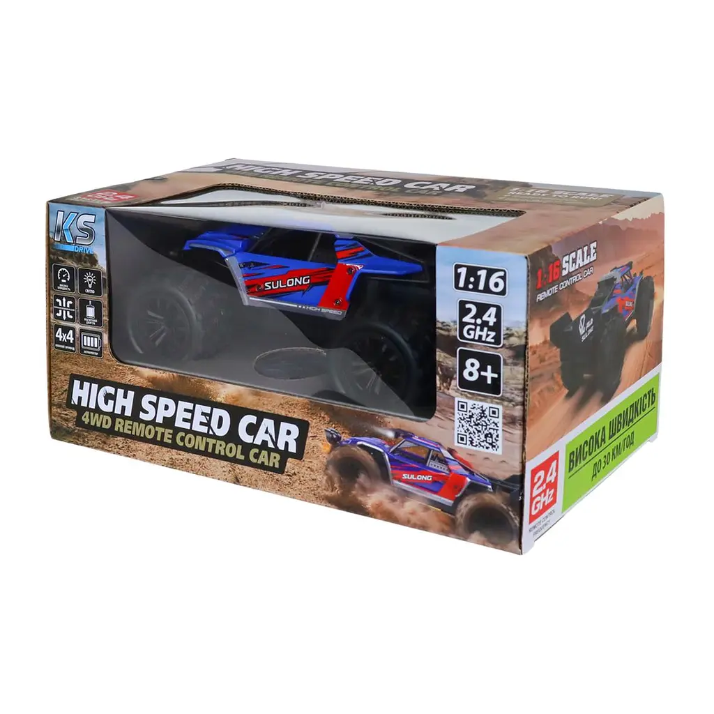Автомобіль OFF-ROAD на р/к – HIGH SPEED (синій, 1:16, 2.4 ГГц, акум. 3,7 V) KS Drive SL-8024A - фото 4