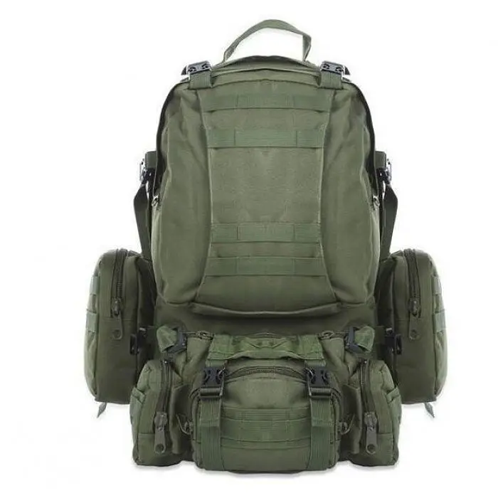 Рюкзак тактичний військовий з підсумками Tactical Backpack B08 55 л, олива - фото 2