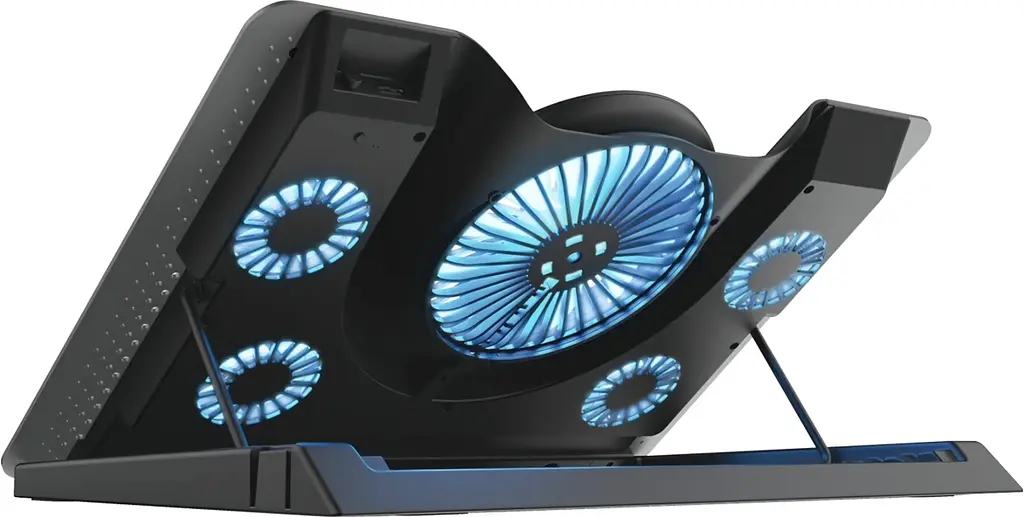 Підставка для ноутбука Trust GXT 1125 Quno 17.3` Blue LED Black (23581) [70907] - фото 4
