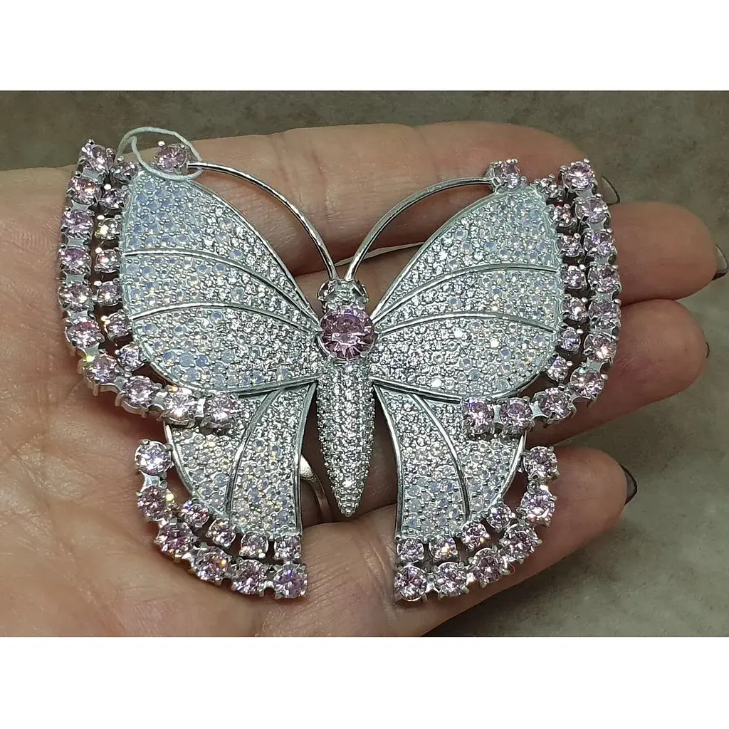 Срібна брошка Tango Метелик з фіанітами. 670061С - фото 2
