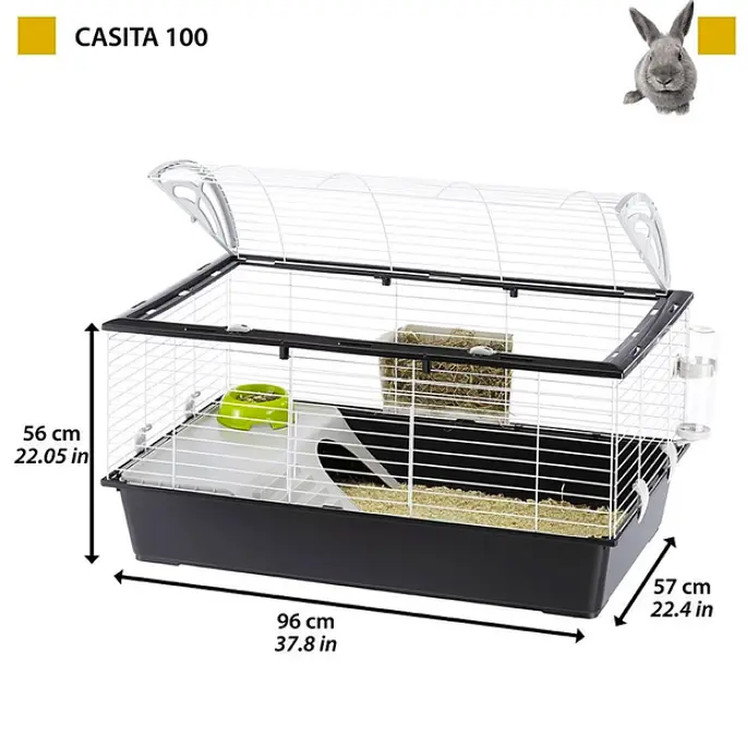 Клітка для кроликів та морських свинок Ferplast Casita 100 синя 95х57х56 см 57066170 - фото 2