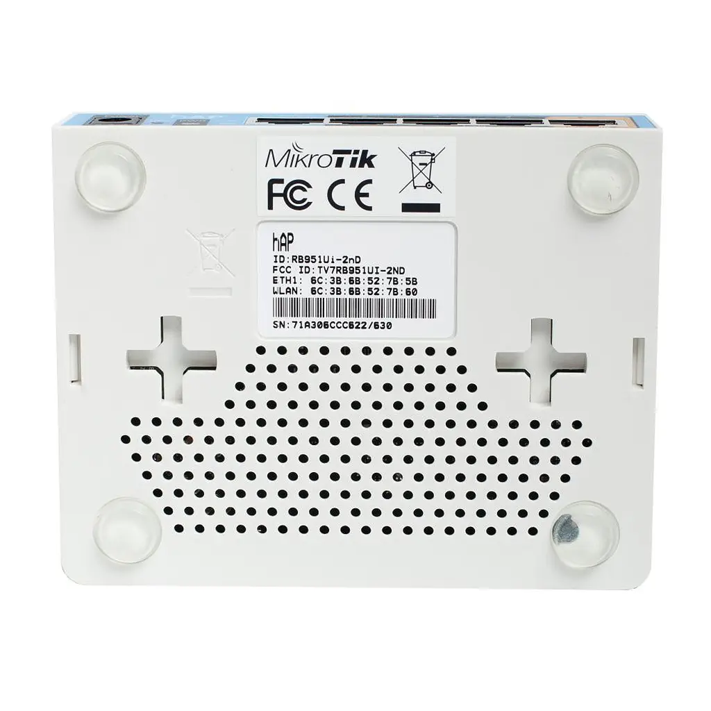 Маршрутизатор Mikrotik RB951Ui-2ND hAP with 650MHz CPU, 64MB RAM, 5xLAN, built-in 2.4Ghz 802.11b/g/n - фото 4