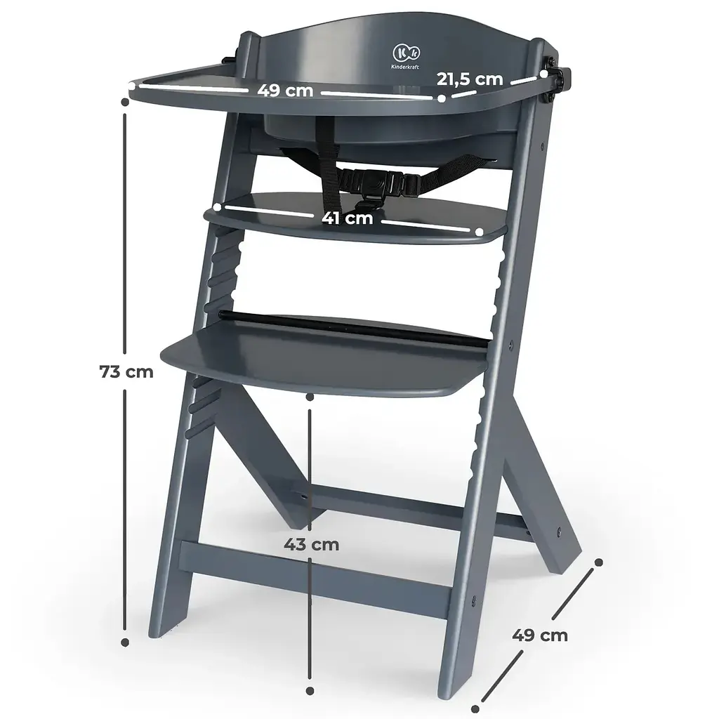 Стульчик для кормления Kinderkraft Enock Gray темно-серый (KKKENOCGRYF000) - фото 6