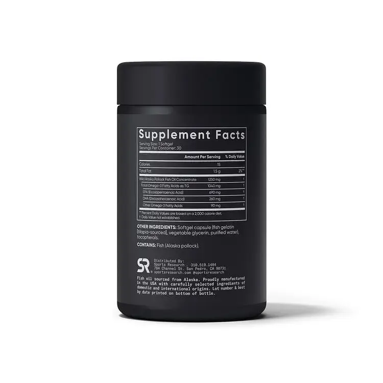 Риб'ячий жир Sports Research Omega-3 Fish Oil 1250 mg Triple Strength, 30 капсул - фото 2