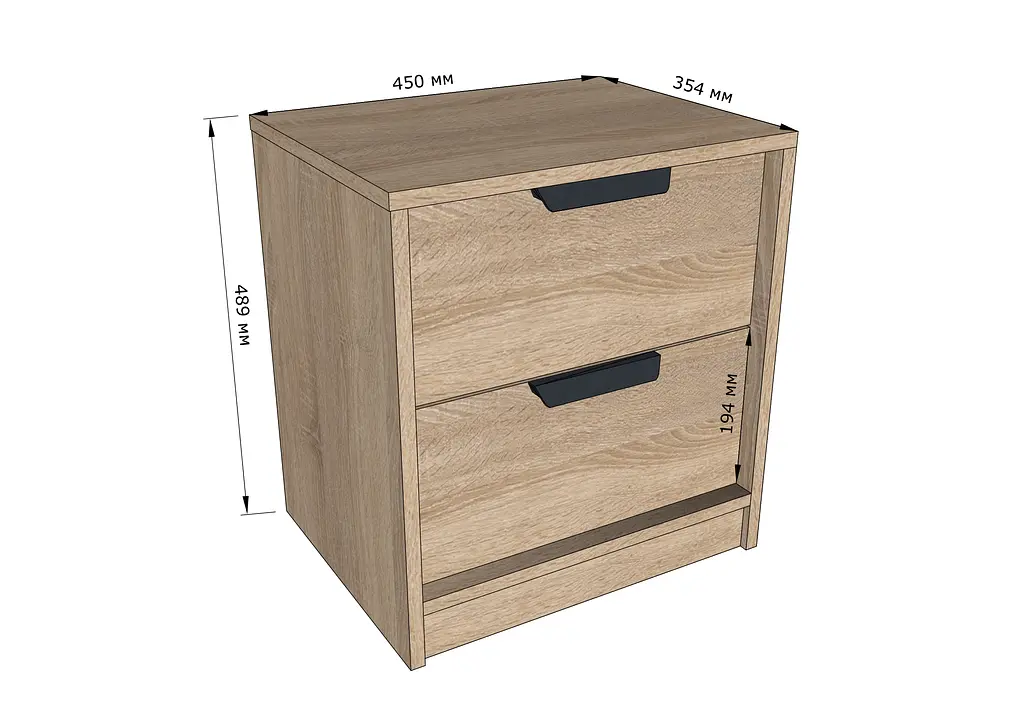 Тумба приліжкова Moreli T-3 450х490х350 мм білий бетон (mo-t3-beton-white) - фото 2