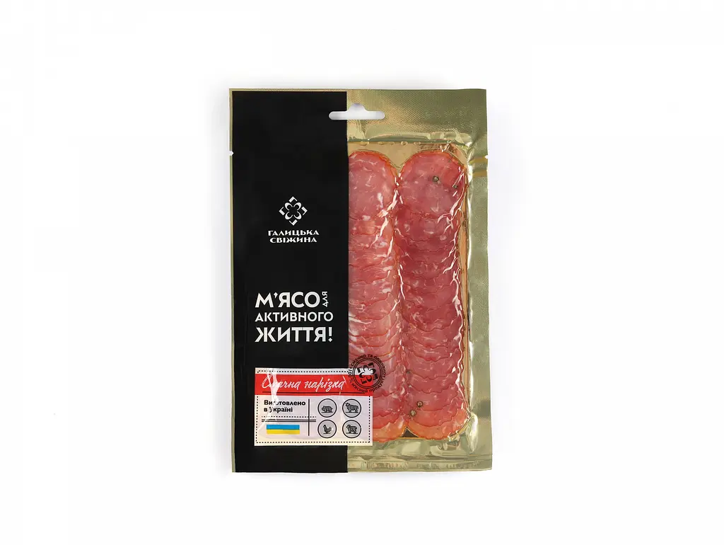 Нарізка м'ясна "Ковбаса Баликова" с/к в/г, 80 г