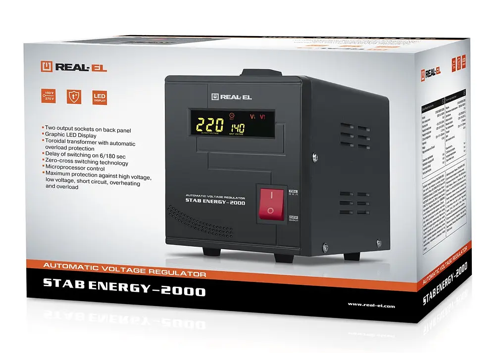 Стабілізатор Real-El Stab Energy-2000 Black - фото 7