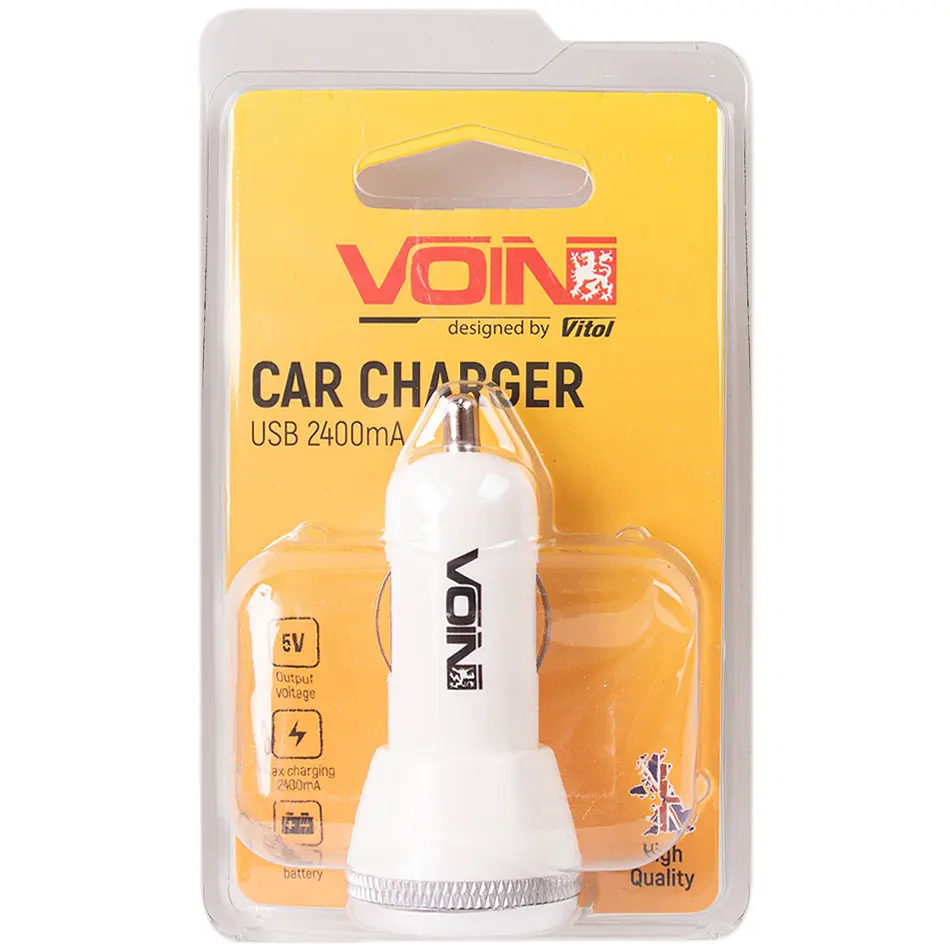 Автомобільний зарядний пристрій Voin 2USB 12/24V - 5V 2.4A (C-2402W) - фото 2