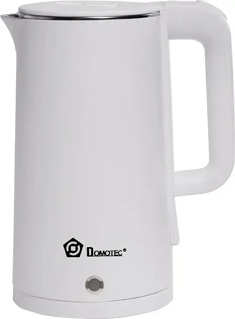 Електрочайник Domotec MS-5028 1500Вт Нержавіюча сталь/Пластик дисковий чайник 2л Білий - фото 5
