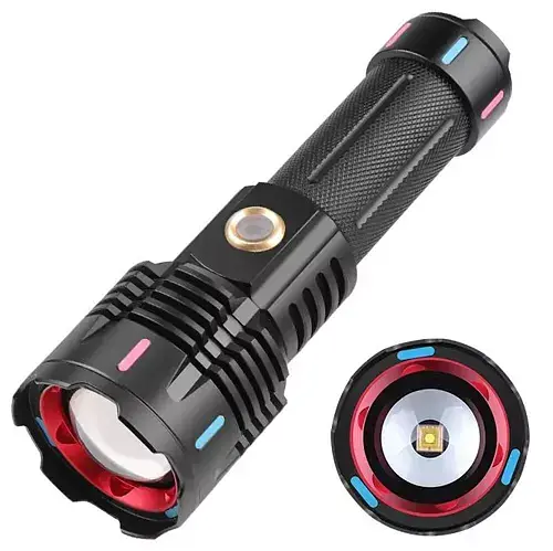 Ручной мощный фонарь PLD G25-TG zoom + Type-C + Power Bank 1х26650 (3хААА) 5 режимов - фото 2