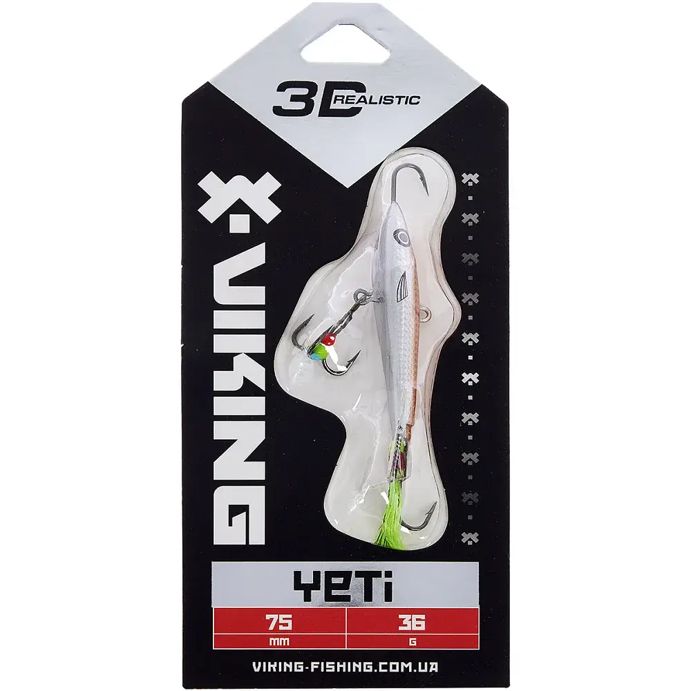 Балансир Viking Fishing Yeti Ice Jig 75mm 36.0g #12 Smoke Anchovy - фото 2