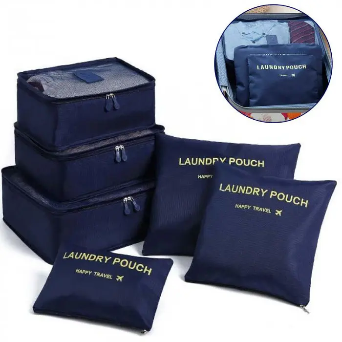 Набір дорожніх органайзерів для речей Laundry Pouch (Бордовий) - фото 6