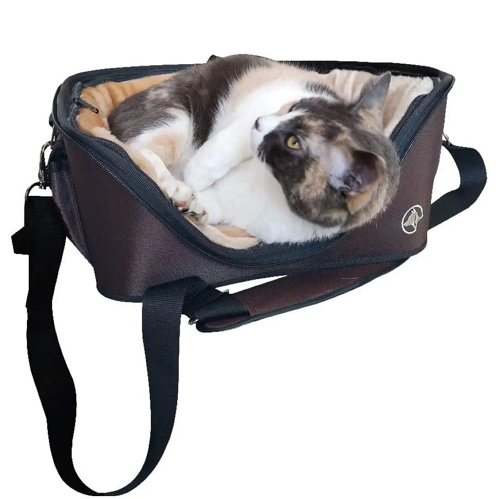 Сумка-переноска лежак для тварин Croci Fast & Easy 42х33х29 см до 12 кг коричнево-бежева (C2058885+) - фото 3