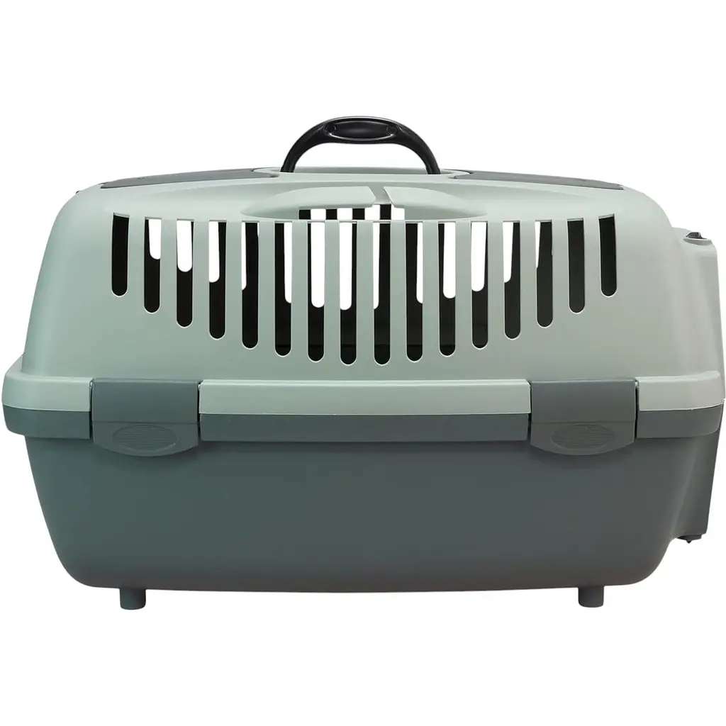 Переноска для тварин Stefanplast Gulliver 3 Green Line з пластиковими дверима до 10 кг сіро-зелена (97389) - фото 3