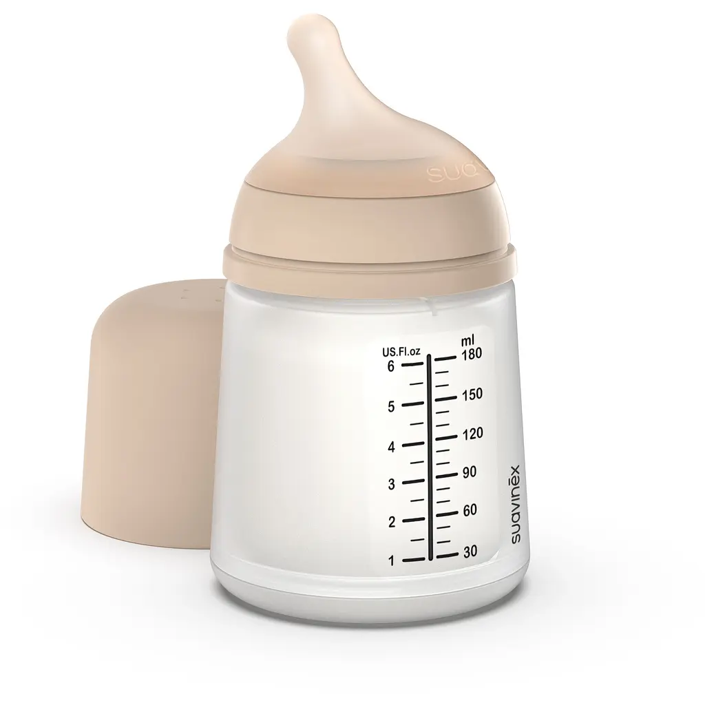 Бутылочка для кормления Suavinex Zero антиколиковая 180 мл адаптивный поток бежевая (308416) - фото 2