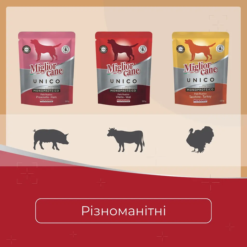 Влажный корм для собак Morando Migliorcane Unico паштет с прошутой 300 г - фото 4