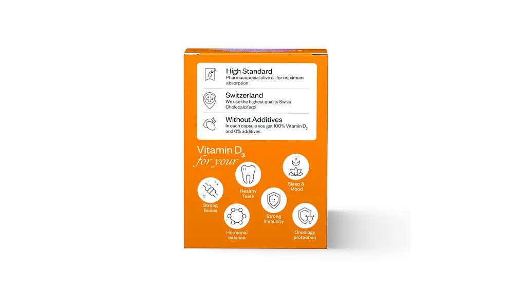 Вітамін D3 5000 IU Ultra Perla Helsa 60 капсул - фото 2