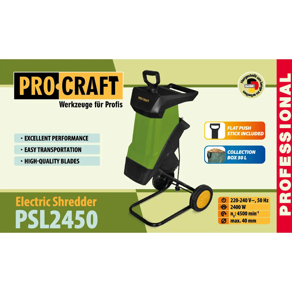 Подрібнювач гілок Procraft PSL2450 (2400 Вт) - фото 2