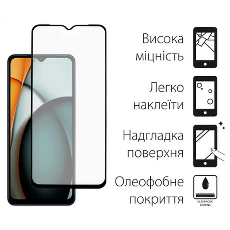 Скло захисне Dengos Full Glue Xiaomi Redmi A3 (black) (TGFG-349) - фото 2
