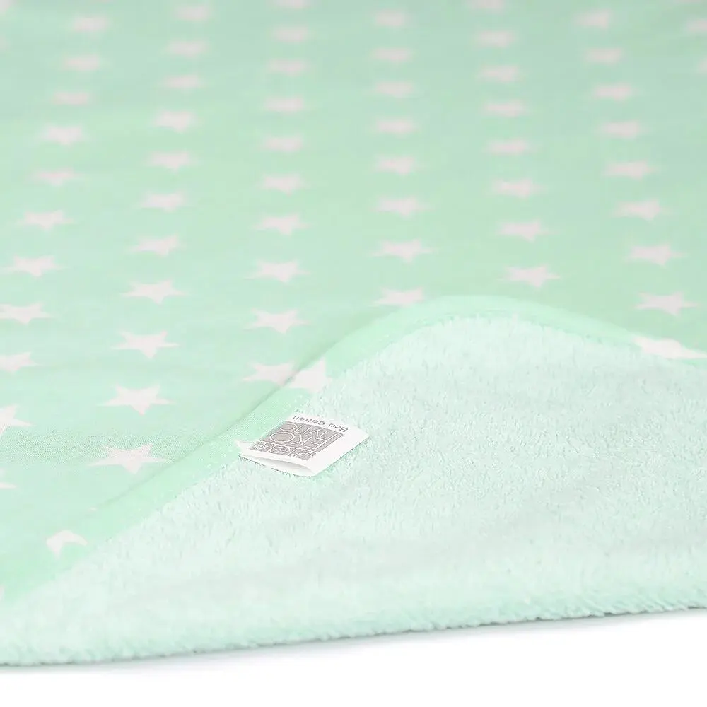 Багаторазова непромокальна пелюшка Еко Пупс Eco Cotton Зірки 70х50 см м'ятна - фото 2