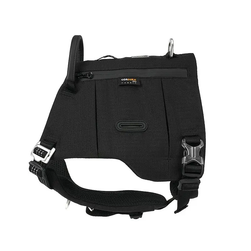 Шлейка для собак Truelove TLB2251 світловідбивна, з водонепроникної тканини Cordura, регульована Чорний, M - фото 2