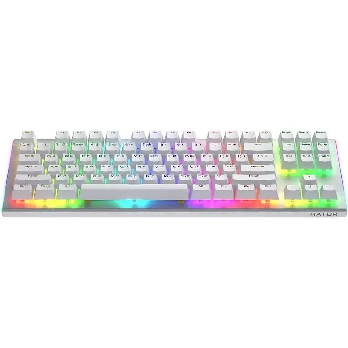 Клавіатура Hator Gravity X TKL, White, USB, механічна (перемикачі Aurum Orange Linear rev.2.0), RGB підсвічування з індивідуальним налаштуванням кожної кнопки (HTK551UA) - фото 2