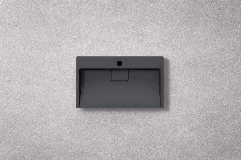 Умивальник VBI Este підвісний з отвором під змішувач 60x38 см black VBI-019907