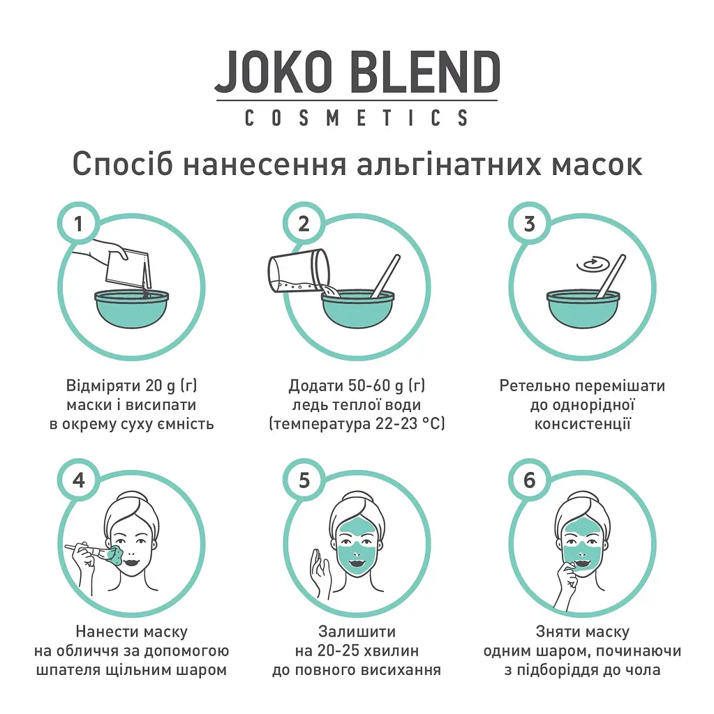 Альгінатна маска заспокійлива з екстрактом зеленого чаю і алое вера Joko Blend 200 г - фото 3