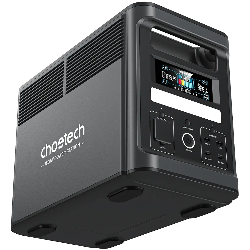 Зарядна станція Choetech BS065 1800Вт (1536Вт/г) AC,LiFePo4,MPPT, UPS, USB-C PD100 Вт - фото 3