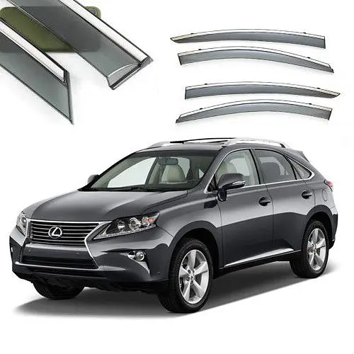 Дефлектори вікон вітровики Benke для Lexus RX 350 - RX 270 2010-2015- Хром Молдинг Із Нержавіючої Сталі 3D