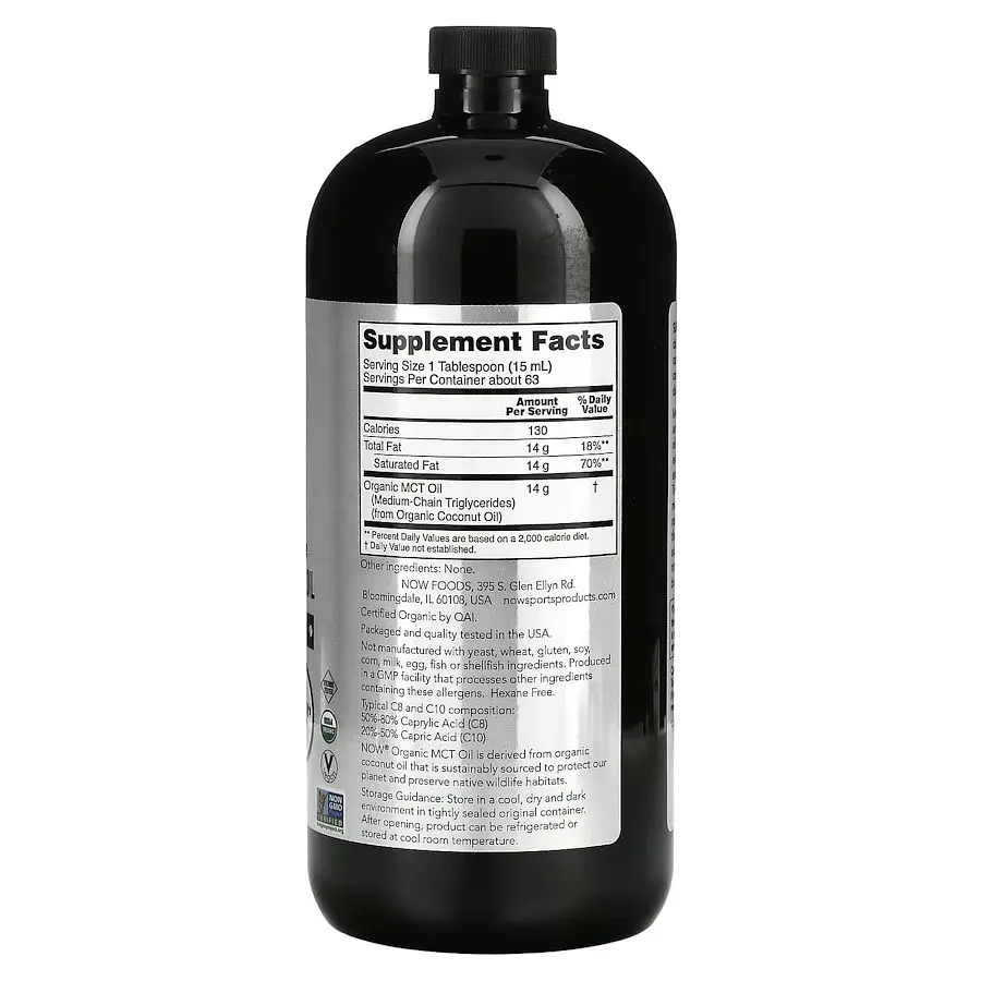Органічне масло MCT NOW Sports Organic MCT Oil, 946 мл - фото 2