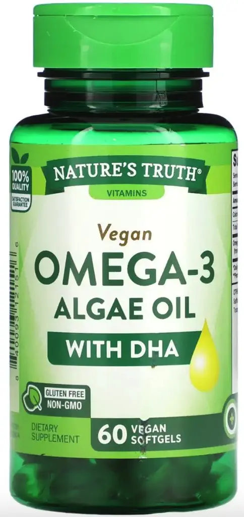Омега-3 з олії з водоростей з ДГК Nature's Truth Vegan Omega-3 Algae Oil 60 вег гел капс