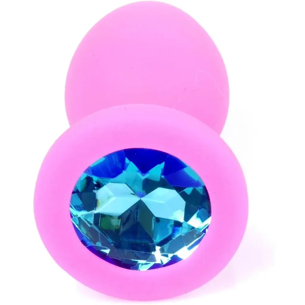 Силіконова анальна пробка Boss Of Toys Boss Series - Jewellery Pink Silicon Plug Small Light Blue S, BS6400081, Рожевий / голубой - фото 3