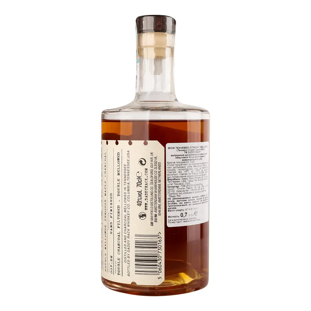 Віскі Daddy Rack Tennessee Straight 40 % 0.7л  - фото 2