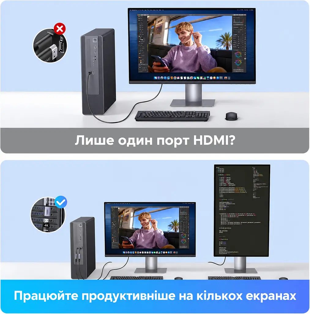 Відеоперехідник UGREEN DP139 DisplayPort - HDMI 4K 60 Гц 0,2 м сріблясто-сірий (95418) - фото 11