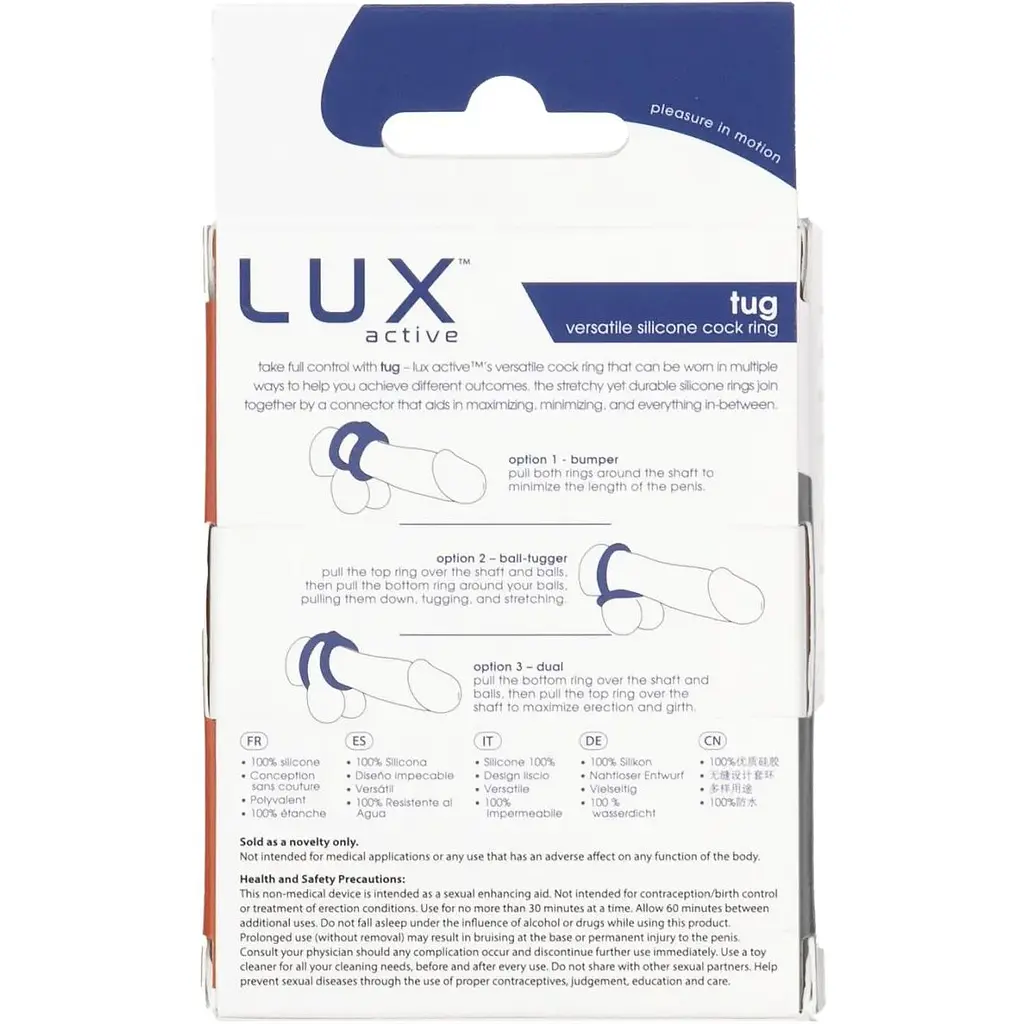 Подвійне ерекційне кільце Lux Active - Tug - Versatile silicone Cock Ring - фото 9