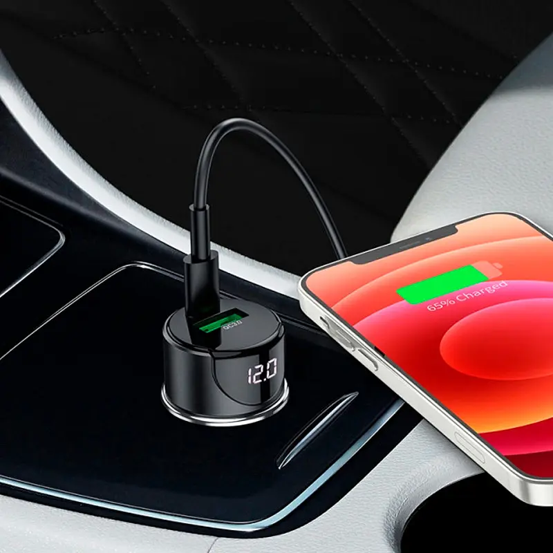 Автомобільний зарядний пристрій Hoco Z42 1 USB + Type-C PD20W +QC3.0 Black - фото 2