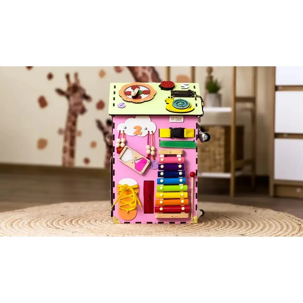 Развивающая игрушка Бизикуб Дом TG200111 розовый, 55х30х30 см - фото 4