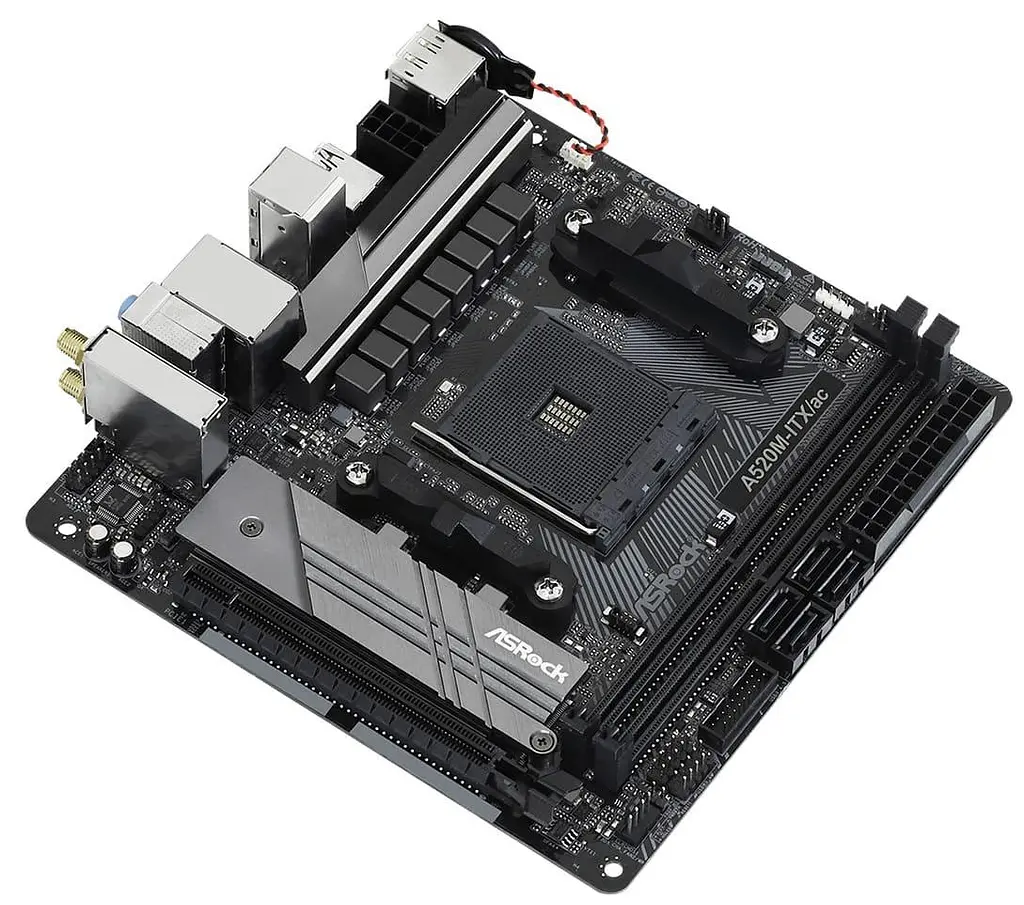 Материнська плата AsRock A520M-ITX/ac (A520M-ITX/ac) (Socket AM4, AMD A520, Mini-ITX) - фото 3