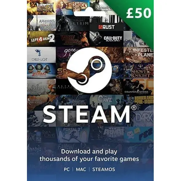 Код активации Steam Gift Card (Стим) на 50 GBP UK-регион - фото 1