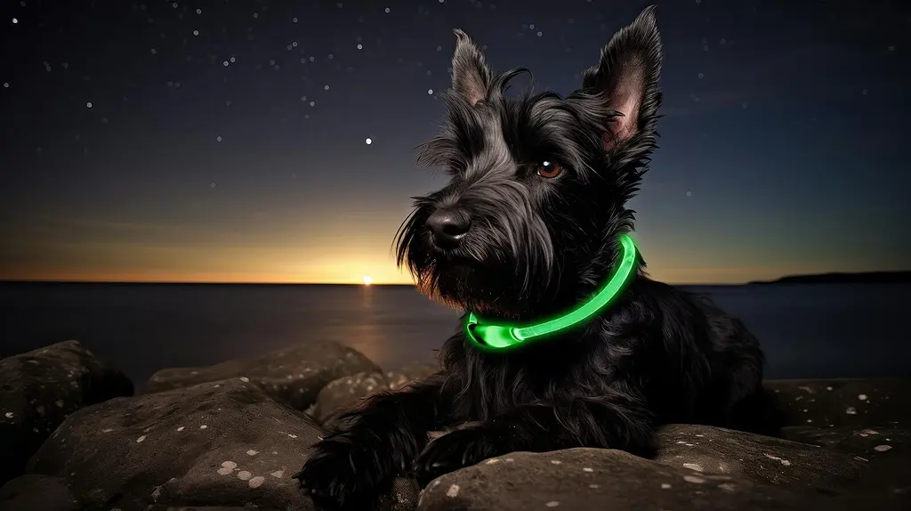 Світлодіодний (LED) нашийник Happet з USB для собак, зелений, 50 см, M (LE12) - фото 2