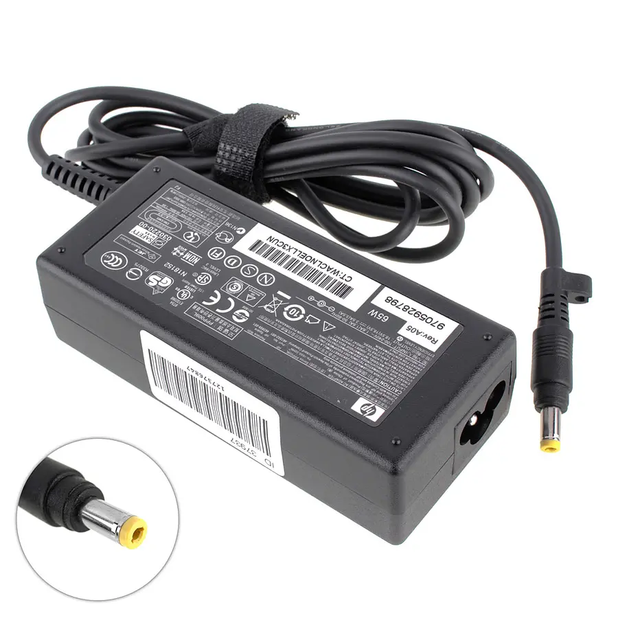 Блок живлення для ноутбука HP 18.5V, 3.5A, 65W, 4.8x1.7mm, Black (534092-002, 534092-003) (без кабелю!) - фото 2