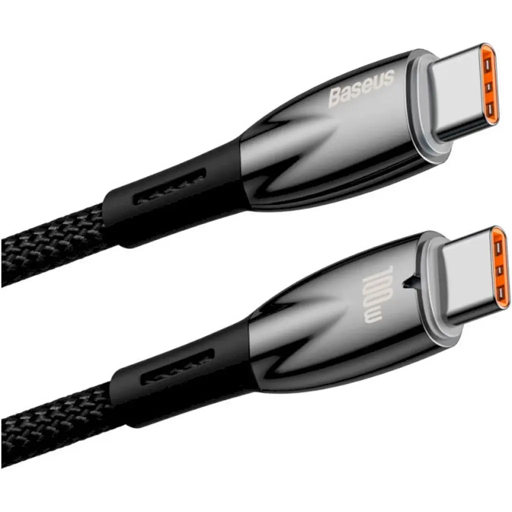 Кабель Baseus Glimmer Series USB-C to USB-C 100W 2m Black (CADH000801) [128053] - фото 3